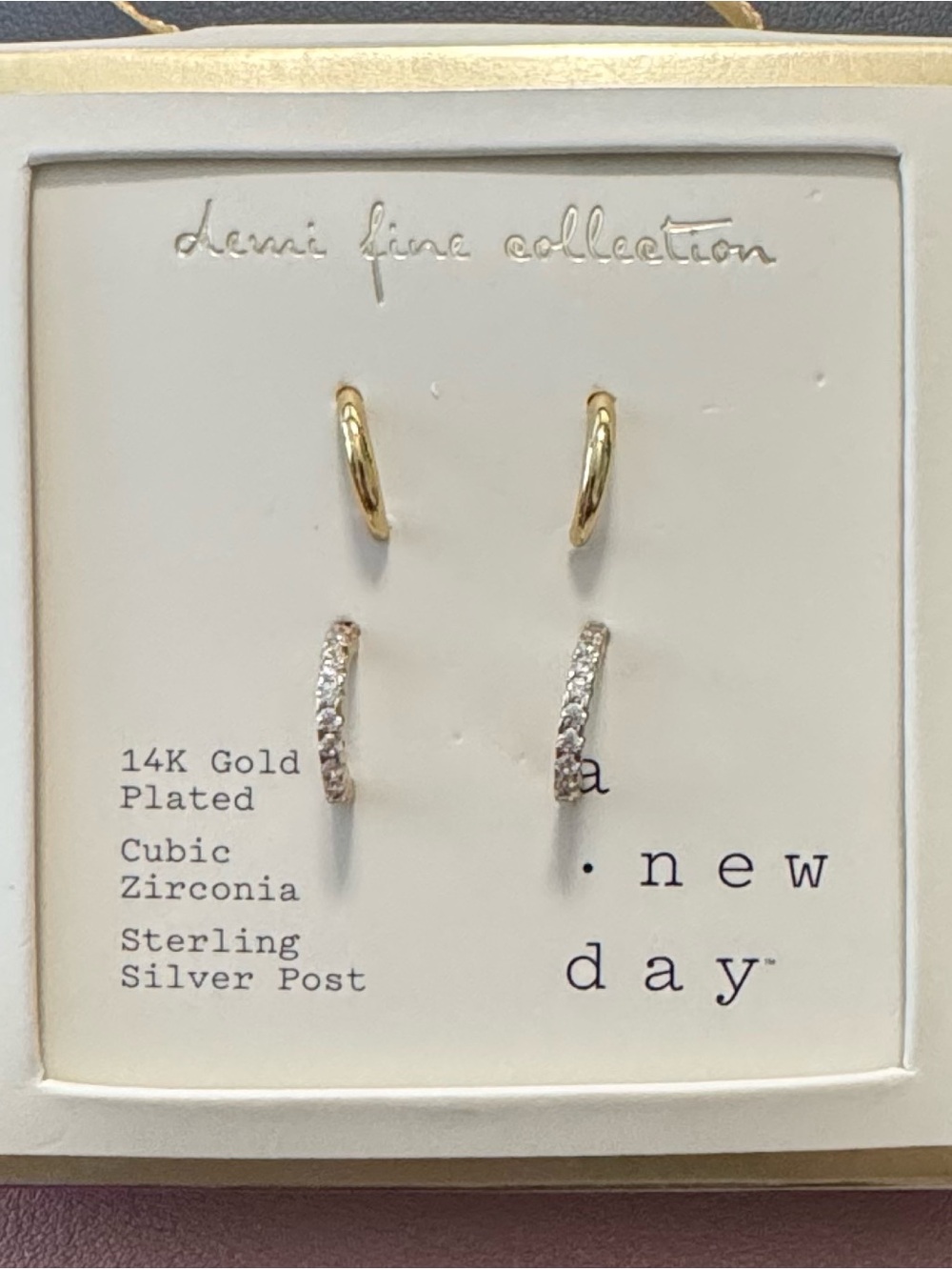 a new day Gold Plate Demi-Fine Hoop Earrings